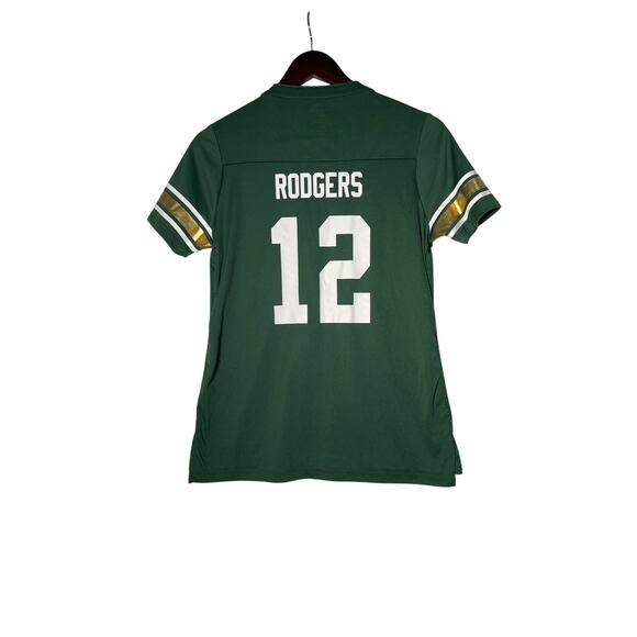 Green Bay Packers Majestic Women's Green Small Rodgers Jersey 12 NFL Football - Picture 3 of 6